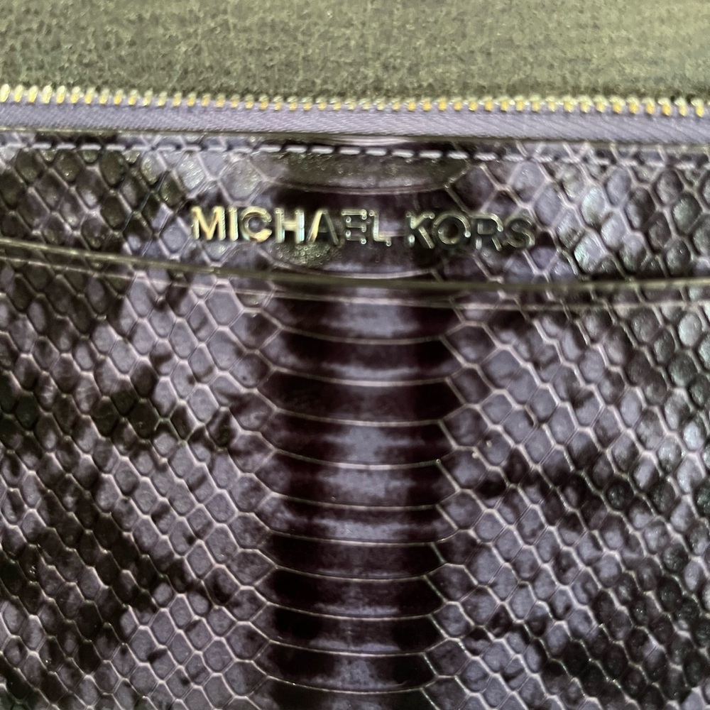 Michael Kors Violet Snakeskin Slim Wallet